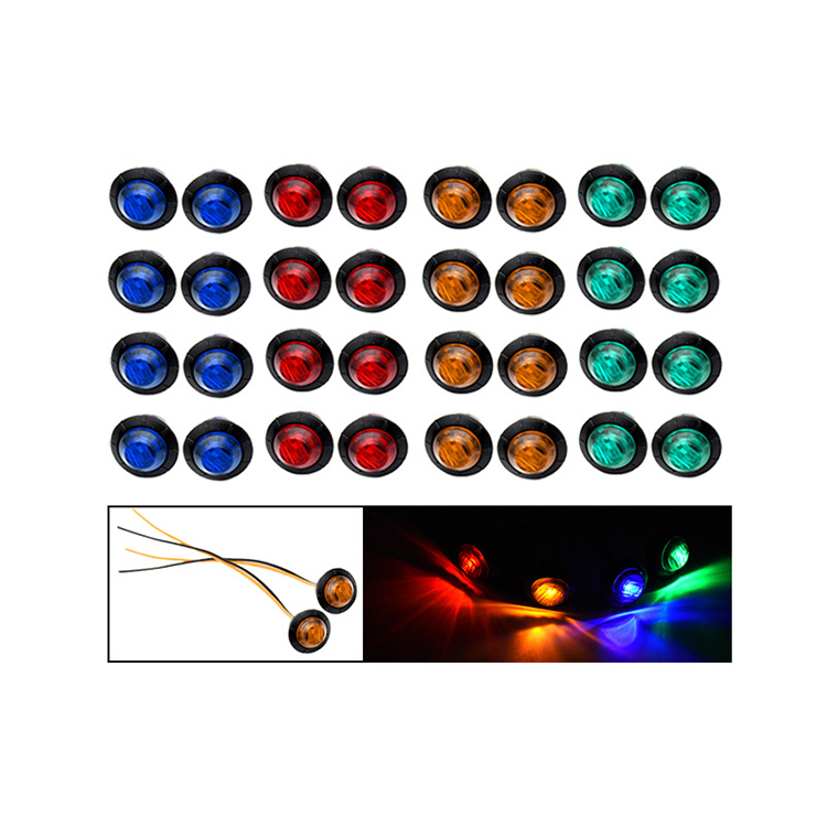 Mini Round Red LED Side Marker Lights